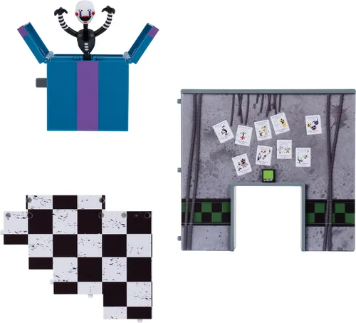 Miniatura 2 de Jazwares Five Nights at Freddy's Puppet - Figura articulada de 5 pulgadas con función Jumpscare, ojos que brillan en la oscuridad y diorama óptico