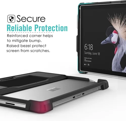 Miniatura 3 de MoKo Microsoft Surface Pro 7 / Pro 6 / Pro 5 / Pro 2017 / Pro 4 / Pro LTE - Funda protectora resistente todo en uno con soporte para bolígrafo