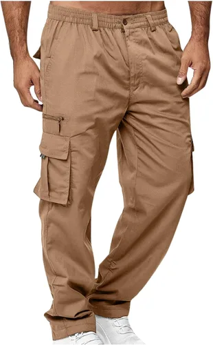 lulshou Pantalones cargo casuales para hombre, pantalones de senderismo, pantalones deportivos de entrenamiento para hombre, ajuste holgado,