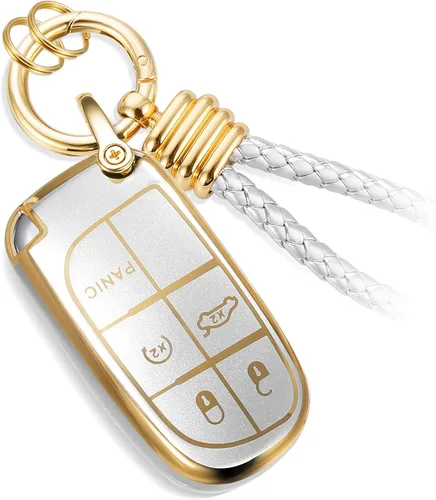 Miniatura 10 de Funda para Llavero Mercedes con Llavero de Cuerda Trenzada de Metal, Funda de Llave Suave Mejorada para Carcasa de Llavero Remoto Inteligente Sin