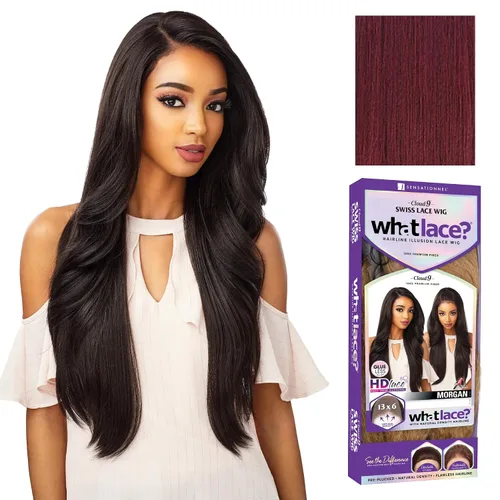 Miniatura 9 de Sensationnel Cloud9 Swiss Lace WHATLACE? Personalizable Peluca de encaje de 13 x 6 – MORGAN (1B [Negro])