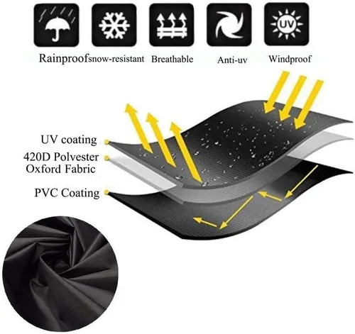 Miniatura 4 de Fundas apilables para sillas de patio, impermeables, 420D, para exteriores, respaldo alto, para sillas de comedor, protectores de muebles de patio