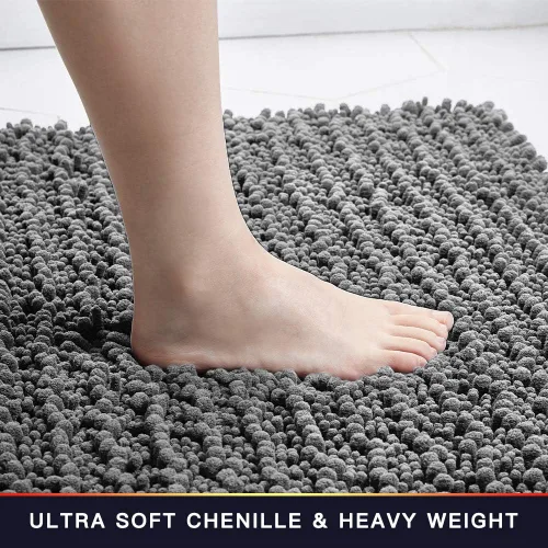Miniatura 178 de Walensee Alfombra de baño antideslizante (24x17 pulgadas, rosa polvoriento) absorbente de agua, súper suave, lanuda de felpilla, lavable a máquina