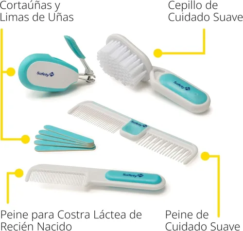 Miniatura 6 de Kit de cuidado y aseo Deluxe Safety 1st para bebé, Azul Ártico, Esenciales para bebé recién nacido, Talla única, 25 piezas