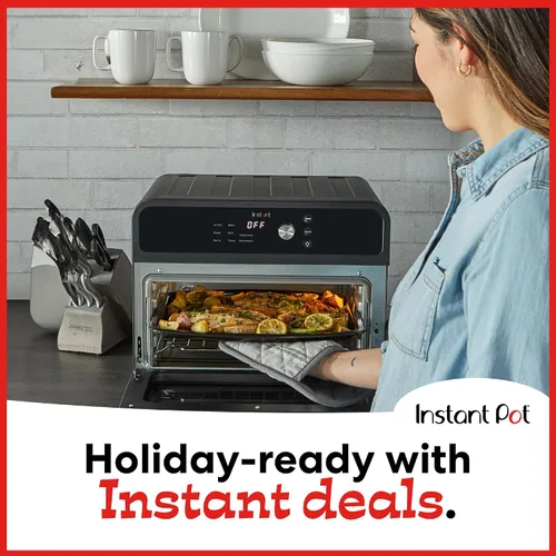 Miniatura 2 de Instant Pot Omni Horno Tostador Freidora de Aire de 19QT/18L, Funciones 7 en 1, Cabe Pizza de 12", Hace Crujiente, Asa, Hornea, Rostiza, Tuesta