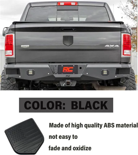 Miniatura 3 de Emblema de bandera estadounidense compatible con Ram 1500, 2500, 3500, 2009-2018 (negro)