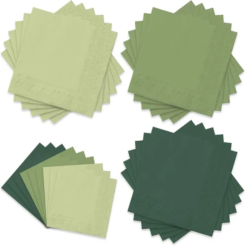 Miniatura 17 de Whaline Paquete de 150 Servilletas Marrones de 6.5 x 6.5 Pulgadas, Servilletas de Papel Desechables de 3 Colores con Tema Marrón de Otoño