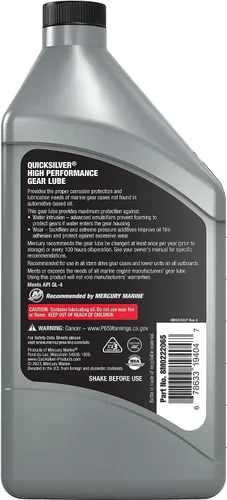 Miniatura 2 de Quicksilver Lubricante de engranajes de alto rendimiento SAE 90 para fueraborda y accionamientos de popa, 32 oz