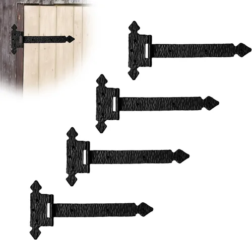 Miniatura 29 de Paquete de 2 bisagras de hierro forjado negro de 9 pulgadas, bisagras decorativas de hierro forjado, bisagras de hierro rústico para persianas
