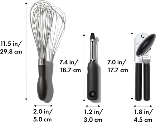 Miniatura 6 de OXO Good Grips - Juego de utensilios de cocina esenciales de acero inoxidable de 3 piezas