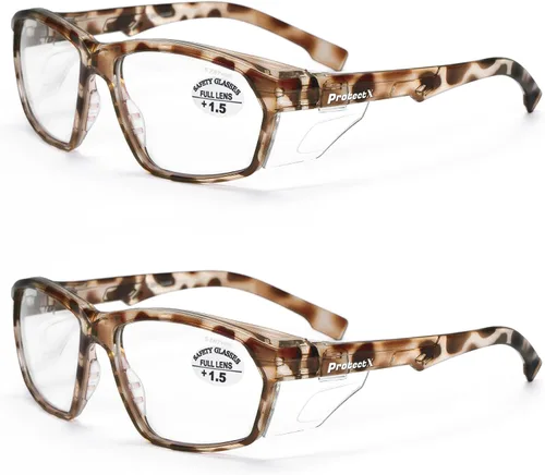 Miniatura 87 de ProtectX Lentes de lectura elegantes para mujeres y hombres, antivaho y antiarañazos, protección UV, gafas de seguridad antiimpactos