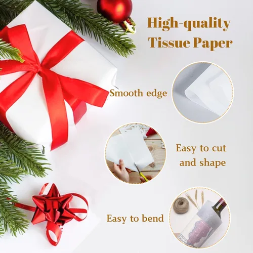 Miniatura 3 de Papel de seda blanco, 14 x 20 pulgadas, 100 hojas de papel de regalo para bolsas de regalo, manualidades, proyectos, boda, cumpleaños, aniversario