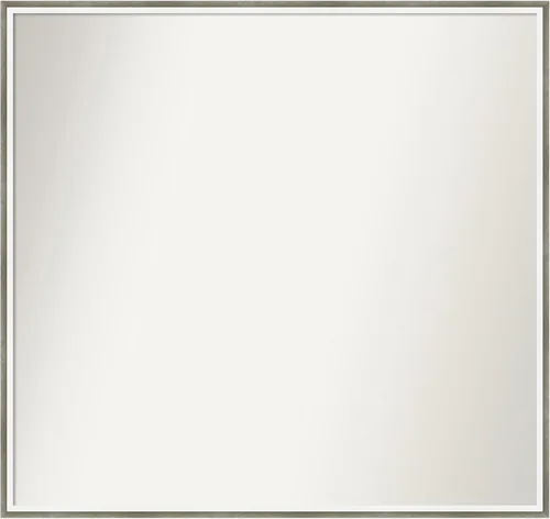 Miniatura 124 de Amanti Art Espejo de baño plateado para sobre el fregadero, 33 x 45 pulgadas, espejo de tocador rectangular blanco plateado y plateado, marco