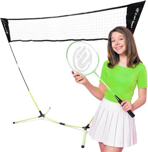 E-Jet Red de bádminton, configuración portátil e instantánea (montaje sin herramientas), diversión en el patio trasero, juegos de picnic en el