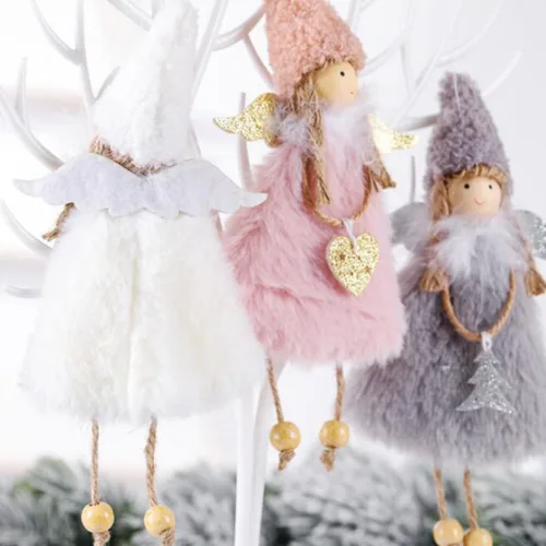 Miniatura 4 de FZBNSRKO Colgante de muñeca de ángel de 3 piezas, colgante de árbol de Navidad, ángel colgante de muñeca de Navidad para fiesta de Navidad, Año