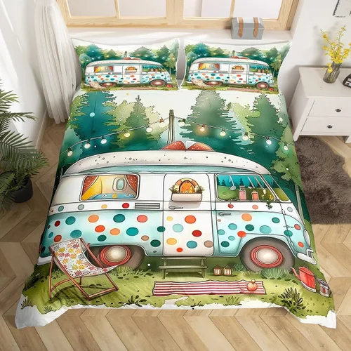Miniatura 17 de Erosebridal Lake House Twin Bed Set for Boys Girls Kids, Blue and Beige Lakehouse 2Pcs Duvet Cover with Zipper, Rustic Farmhouse Bedding Sets