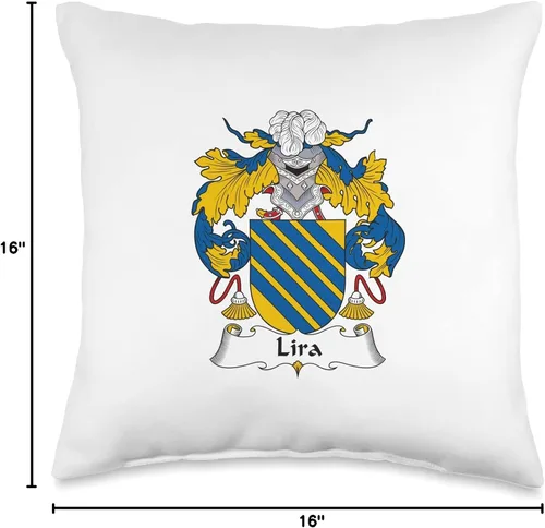 Miniatura 4 de Family Crest and Coat of Arms clothes and gifts Lira - Almohada con escudo familiar, 16 x 16 pulgadas, multicolor