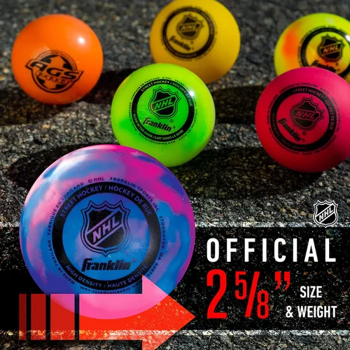 Miniatura 2 de Franklin Sports - Pelotas de hockey callejero NHL - Sin rebote para uso en exteriores y en patines - Tamaño oficial para hockey callejero juvenil