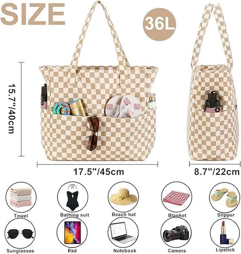 Miniatura 5 de Bluboon - Bolsa de playa impermeable para mujer, extra grande, con compartimento húmedo, para llevar de fin de semana, bolsa de piscina para viajes