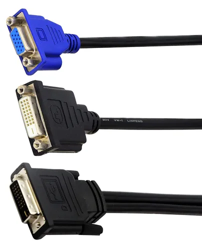Miniatura 6 de Wyse - Cable divisor DVI-I a DVI-D y VGA de 10 pulgadas, doble monitor compatible con Dell OptiPlex GX620 SC280 y más