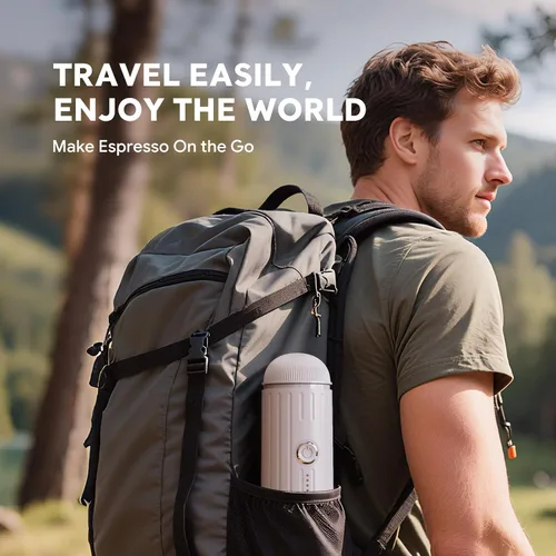 Miniatura 6 de Cafetera eléctrica portátil para café molido y cápsulas NS, tecnología de autocalentamiento rápido con USB-C, perfecta para RV, senderismo, camping