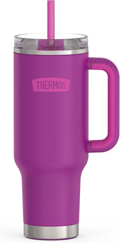 Miniatura 15 de THERMOS Taza Portavasos de Acero Inoxidable - 40 Onzas, Verde Alpino - Vaso Térmico con Tapa y Popote, Además de Cierre Deslizante Resistente a Fugas