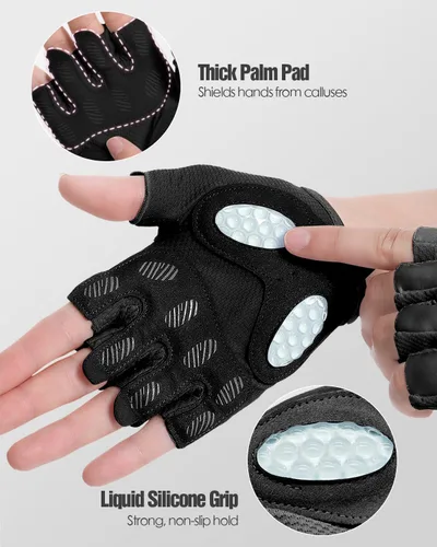 Miniatura 3 de Guantes de entrenamiento para hombres y mujeres, guantes de gimnasio sin dedos para levantamiento de pesas, crossfit, fitness, ejercicio
