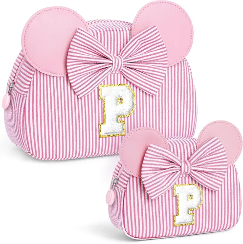 Miniatura 28 de Regalos de Navidad para niñas, bolsa de maquillaje con inicial, bolsas de cosméticos, bolsa de maquillaje de viaje, regalos de cumpleaños Azul