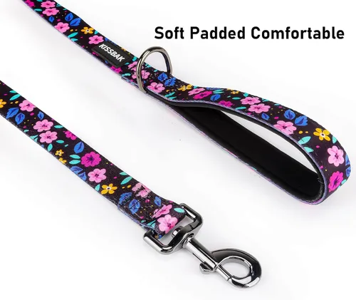 Miniatura 2 de Correa para perros pequeños, cómodas asas acolchadas, correa de entrenamiento de perros con girasol floral de primera calidad, correa para caminar