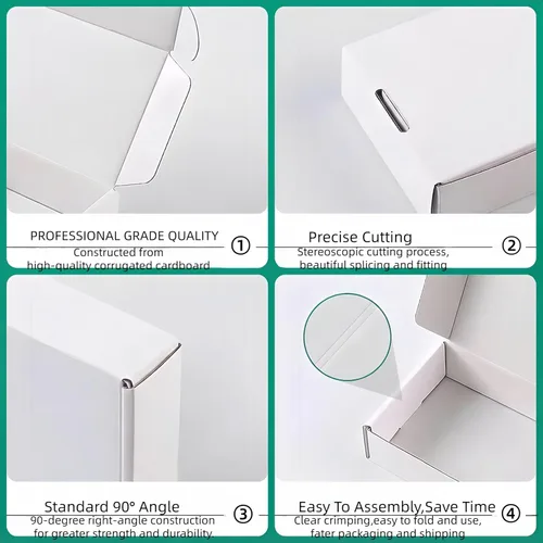 Miniatura 4 de Caja Blanca Pequeña 7 x 3.5 x 2 Pulgadas Paquete de 50 Cajas Corrugadas Reciclables para Regalos Almacenamiento Embalaje Comercial y Envío