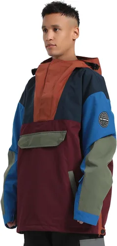 Miniatura 26 de GSOU SNOW Chaqueta de esquí para hombre, abrigo de nieve para snowboard, cálido, invierno, impermeable, con capucha