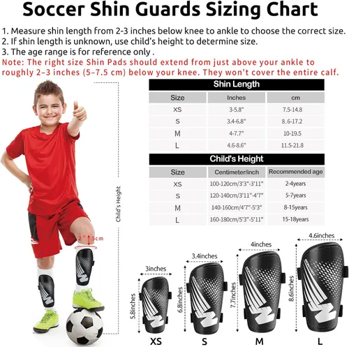 Miniatura 4 de Shin Guards Soccer Youth Kids - Shin Guard for Boys Girls Teenagers Toddler 2-18 Years Old - Football Shin Pads Protection Equipment with Adjustable