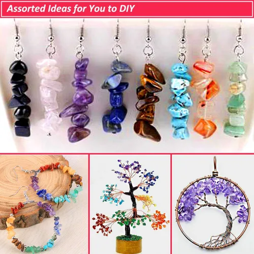 Miniatura 5 de Cuentas de piedra natural para la fabricación de joyas, cuentas sueltas de piedras preciosas irregulares, piezas de cristal trituradas, cuentas
