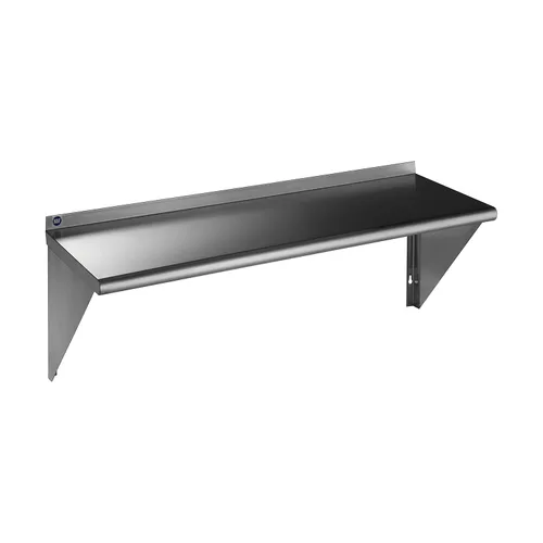 ROCKPOINT Estante de acero inoxidable de 18 x 48 pulgadas, 400 libras, estantes comerciales de metal NSF para montaje en pared, estantería flotante