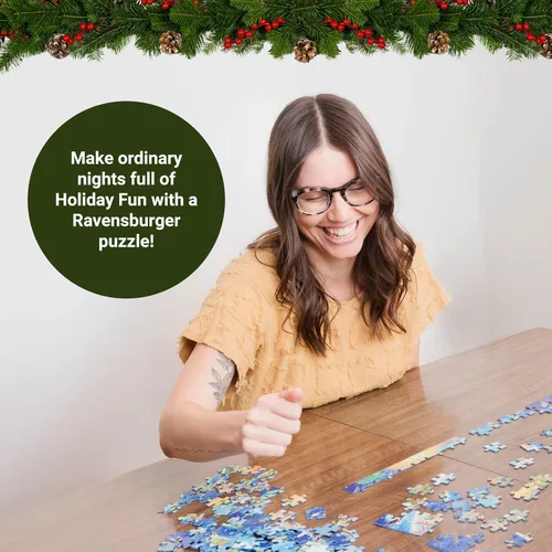 Miniatura 7 de Ravensburger - ¡Aquí viene la Navidad! - Rompecabezas de 500 piezas - Con Santa y un muñeco de nieve emocionando a la multitud en la gran parada