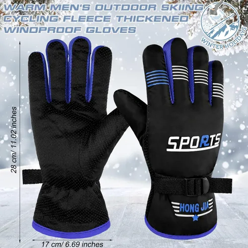 Miniatura 3 de Bencailor 4 pares de guantes de esquí para hombres, mujeres y niños, guantes de nieve resistentes al viento, guantes de invierno cálidos