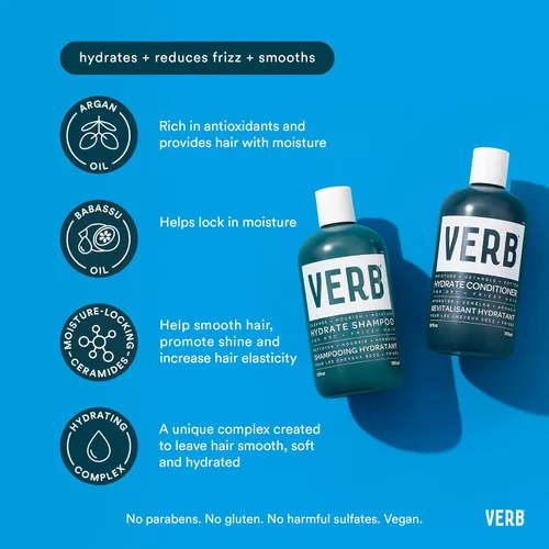 Miniatura 3 de VERB Hydrate Shampoo limpia el cabello seco y encrespado para reducir el encrespamiento y añadir humedad al cabello
