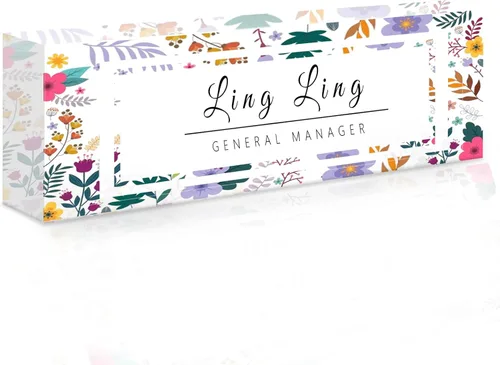 Miniatura 30 de Placa de nombre de escritorio personalizada, placa de identificación acrílica, placas de identificación grabadas personalizadas con logotipo/foto