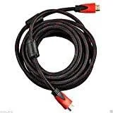 Cable HDMI de alta calidad de 30 pies para BLURAY 3D DVD PS3 HDTV LCD HD TV 1080P malla roja de alta velocidad chapado en oro cable rojo
