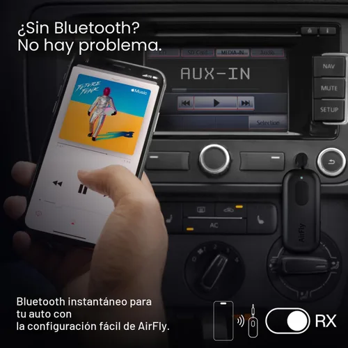 Miniatura 5 de Twelve South AirFly Pro - Transmisor/receptor de audio inalámbrico Bluetooth para hasta 2 AirPods/auriculares inalámbricos; uso con cualquier Negro