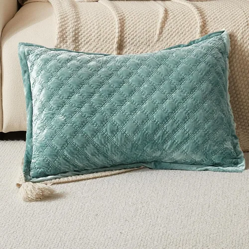 Miniatura 19 de Funda de Almohada Decorativa 18x18 1 Pieza Funda de Almohada Cuadrada de Terciopelo Suave Amigable con la Piel Proceso Cruzado Fundas de Cojín Verde