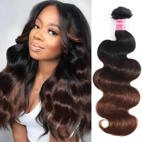 Miniatura 48 de Beauty Forever #33B Cabello humano brasileño ondulado marrón rojizo 1 paquete de 8 pulgadas, cabello humano Remy castaño cobrizo rojo cobrizo