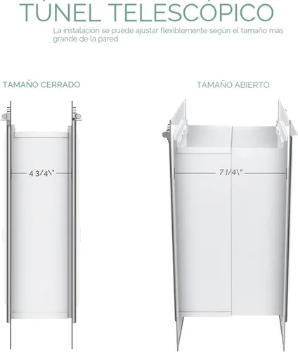 Miniatura 7 de Baboni Puerta para mascotas para pared, marco de acero y túnel telescópico, cerradura de aluminio, puerta de perro y puerta de gato con doble