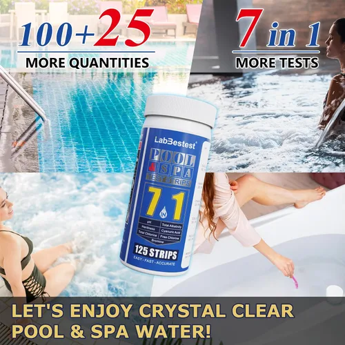 Miniatura 7 de Tiras de prueba de piscina - Tiras de prueba para bañera de hidromasaje para piscina - Kit de prueba de agua para piscina, rápido, preciso, fácil