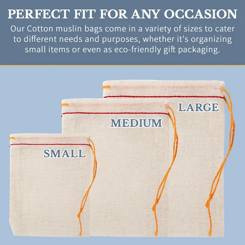 Miniatura 4 de Celestial Gifts Bolsas de muselina con cordón, 100 piezas, 6 x 8 pulgadas, bolsas grandes con cordón a granel – para zapatos, piezas, regalos