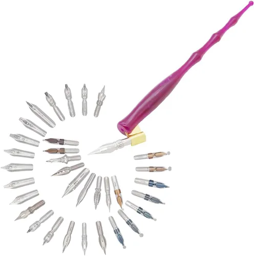 Miniatura 9 de Gullor 33 puntas de caligrafía para bolígrafos de inmersión, plumas de caligrafía, puntas de bolígrafo de inmersión