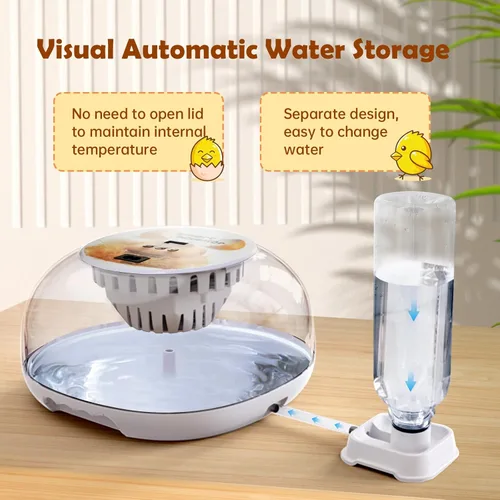 Miniatura 4 de Incubadora de huevos para incubar pollitos, girador automático de huevos con capacidad para 12 huevos, incubadora inteligente con ventana