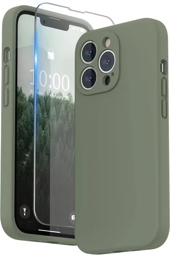 Miniatura 35 de SURPHY Funda para iPhone 13 Pro con protector de pantalla, Fundas de silicona líquida para iPhone 13 Pro