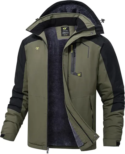 Miniatura 7 de Tyhengta Chaquetas de esquí impermeables para hombre, abrigos de invierno, chaqueta de nieve ajustable, cortavientos de forro polar, rompevientos