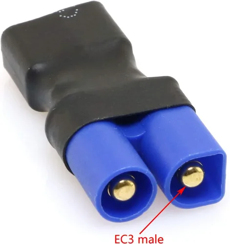 Miniatura 3 de DGZZI Sin cables Conector 2PCS EC3 macho a hembra T-Plug Adaptador para RC FPV Vehículo Power Wire Lipo Batería